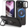 Protective Case - BOOLING - for iPhone 16 Pro - Translucent - 2 Tempered Glasses - Magnetic Ring