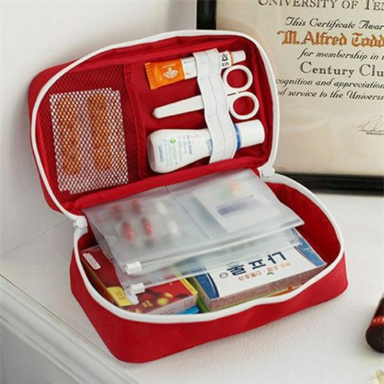 Portable First Aid Kit: Travel & Student Health Care Bag