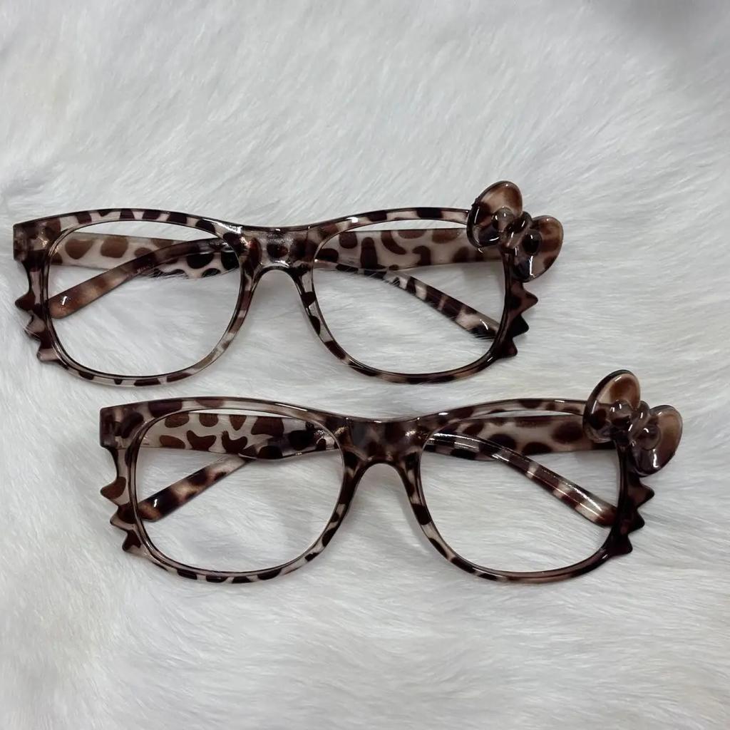 Y2K Leopard Print Eyeglasses Frame Anti Blue Light Eye Glasses Japanese Kawaii Retro Glasses Cartoon Cute Decorative Eyewear