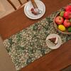 Рождественская зеленая жаккардовая дорожка на стол с кисточкой, декоративная праздничная настольная дорожка