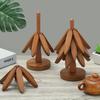3PCS Bamboo Wooden Tree Design Stand Table Mat Coaster Wood Placemats Pot Trivets Decorative Anti Scald Heat Resistant
