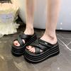 Fashion NEW 8CM Wedge Slippers for Women Summer Non Slip Platform Sandals Woman Open Toe Comfortable Female Chunky Beach Slippers
