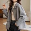 Pineapple Woolen Coat New Year Winter Simple Coat Loose Double-breasted Coat for Women
