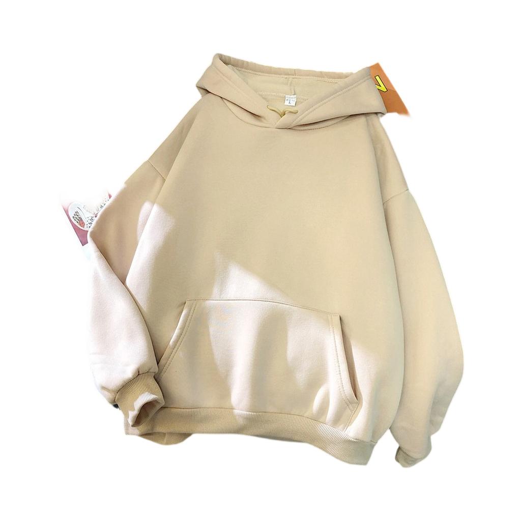 Women's Fashion Casual Solid Color Hooded Sweatshirt Loose Sports Tops Pullover