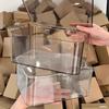 Transparent Acrylic Flip-Top Storage Box with Lid - Dustproof Organizer for Bedroom, Dorm, or Office.