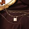 Elegant Fashion Simple Chain Punk Jewelry Key Padlock Pendant Necklace Women's Gift