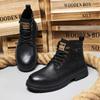 Luxury Leather Men's Ankle Boots High Top Outdoor Tooling Boots Work Casual Motorcycle Boots Work Boots for Men Boots