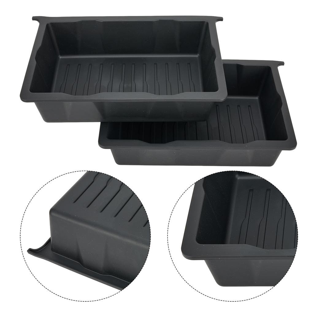 Garden Indoor Office Outdoor Storage Tray Black Box 40cmx12cmx27cm Accessories Parts Replacement TPE For Tesla