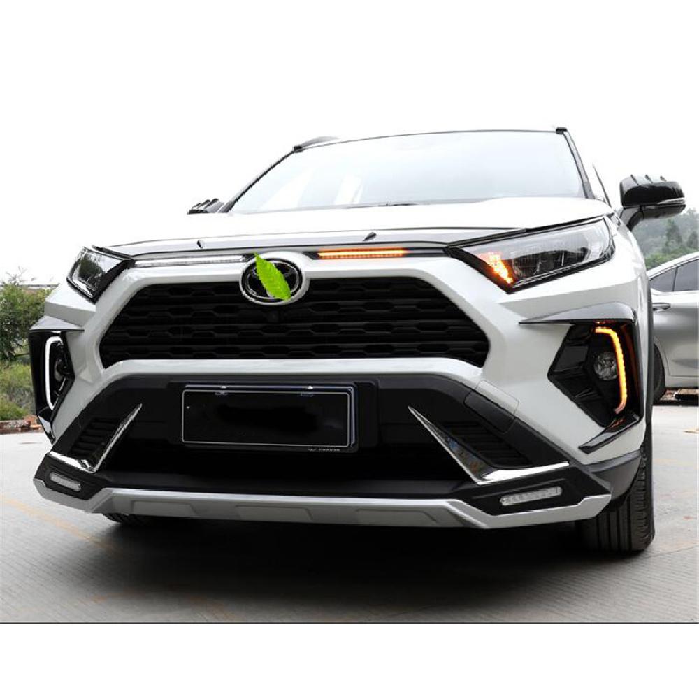 Front Led Running Lights With Three Colors For Toyota Rav42019-2020 Drl Turn Signal