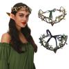 Halloween Cosplay Black Green Antler Crown Wedding Party Forest Headpiece Elf Headband for Women