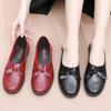 Spring and Autumn Shoes Single Shoes Comfortable Soft Sole Middle-aged Women's Shoes Flat-bottomed Non-slip Work Shoes Leap Moon Elderly Leather Shoes