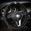 Winter Plush Car Steering Wheel Cover Diamond Crystal Rhinestone Crown Auto Steering Covers Universal Size 38CM For Most