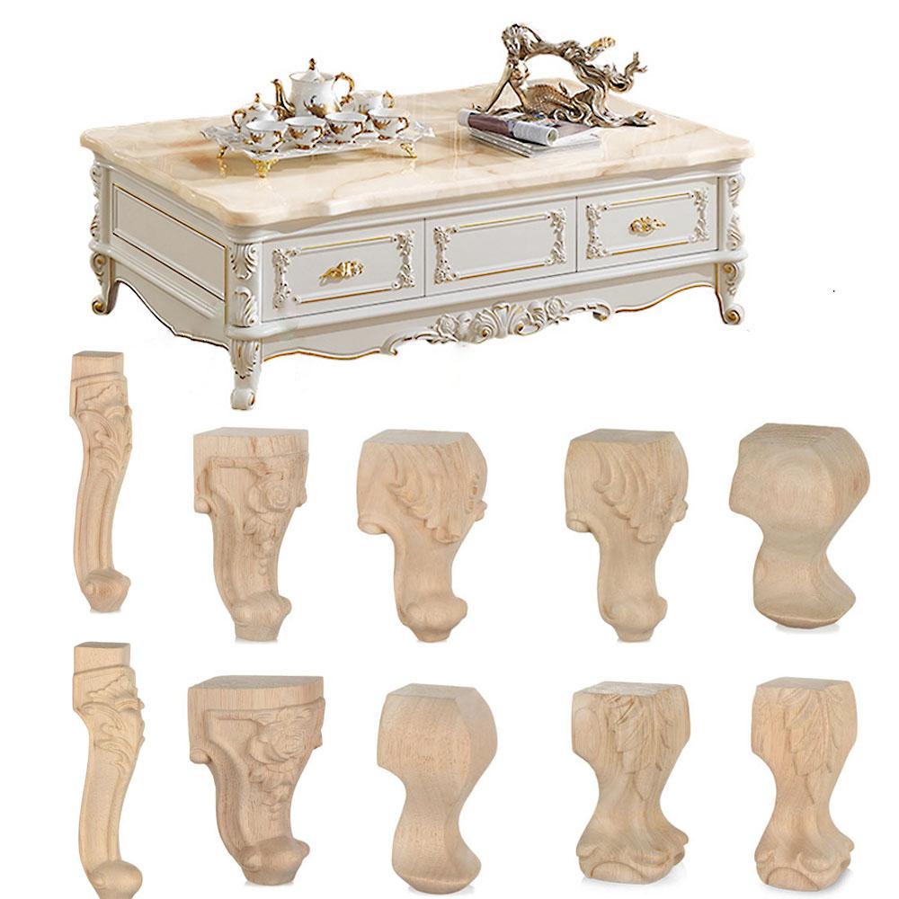 European Style Accessories Furniture Foot Legs Vintage Wood Carved Cabinet Seat Feets Home Decor