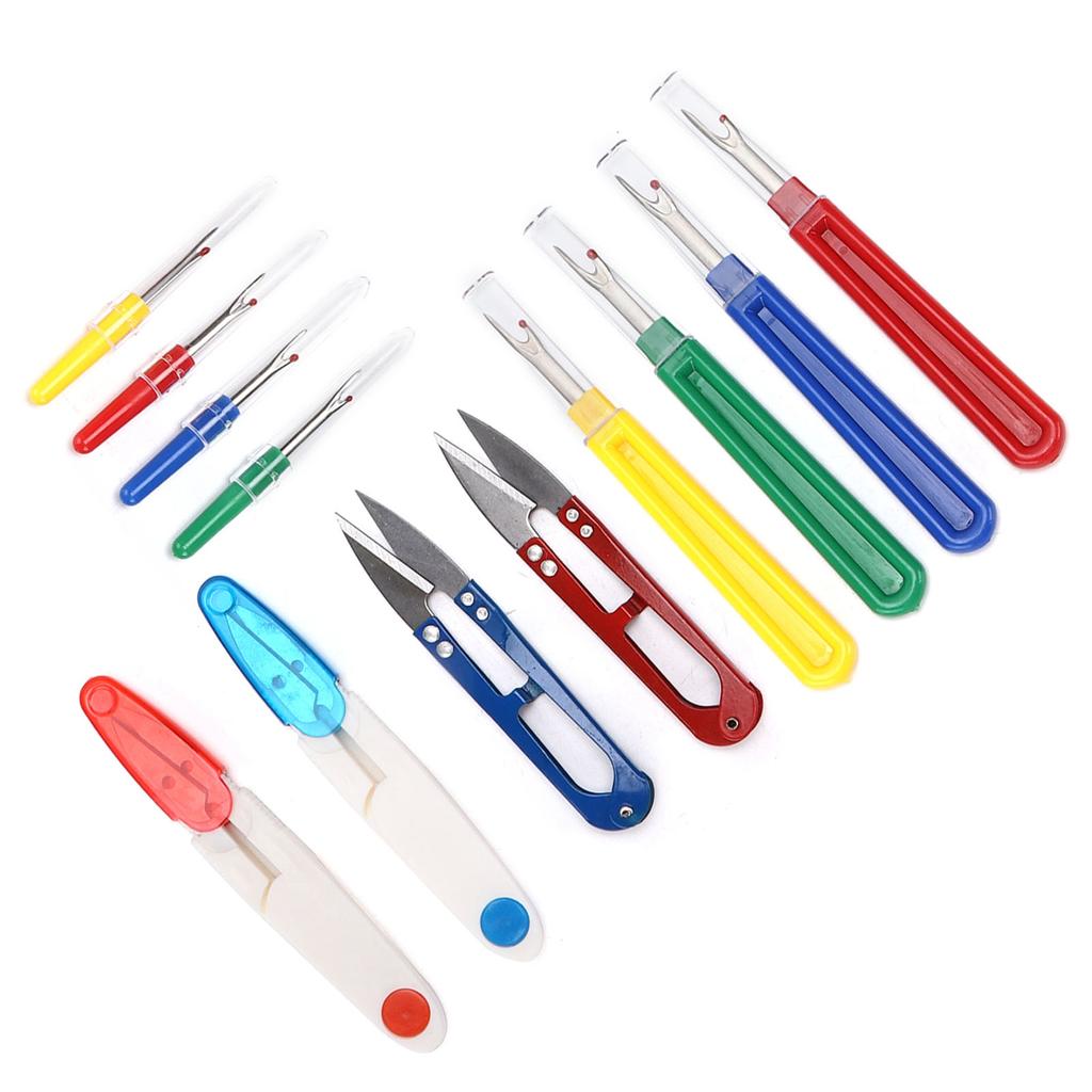Seam Ripper Kit Portable DIY Colored Plastic Handle Stitch Remover for Sewing Threading Embroidery