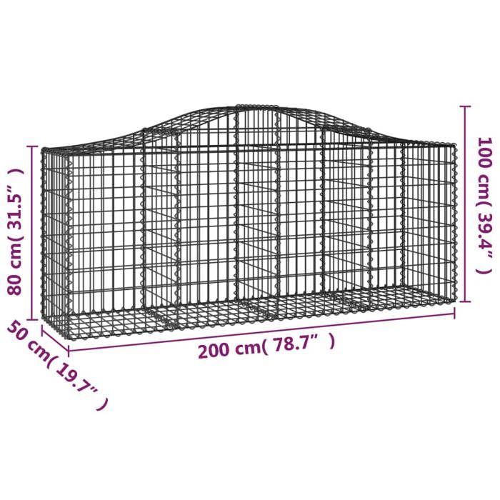 VidaXL 13x Arched Gabion Baskets Arched Gabion Cages Gabion Walls Garden Fences Terrace Outdoor 3145630