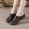 Summer New First-layer Cowhide Flat-bottom Beef Tendon Sole Women's Shoes Casual Leather Hollowed-out Breathable Slippers Hole Shoes
