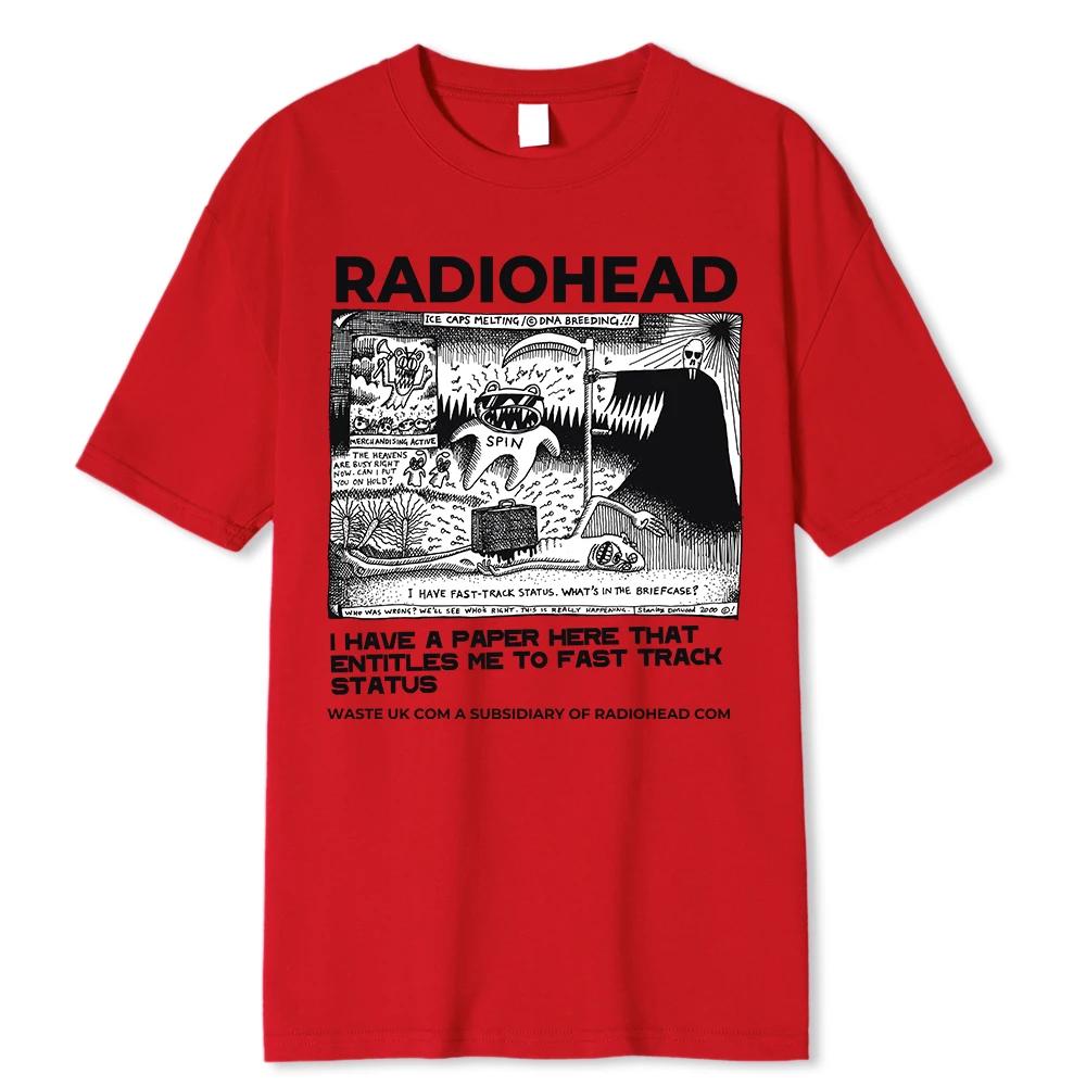 Radiohead T Shirt Men Vintage Classic Street Tees North America Tour Rock Boy Camisetas Hombre Oversized Tops