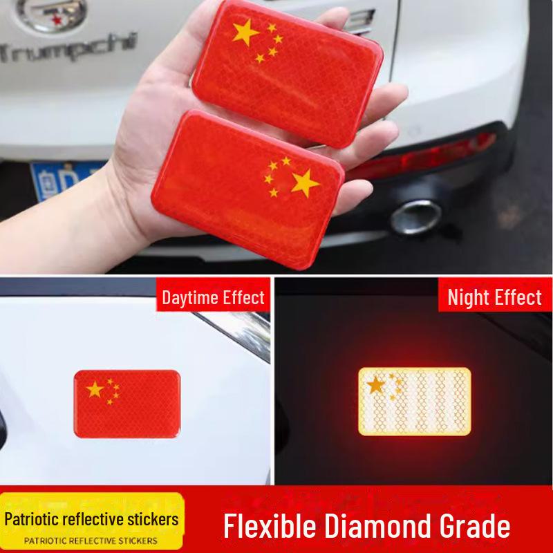 Chinese Flag Reflective 3D Car & Motorcycle Stickers