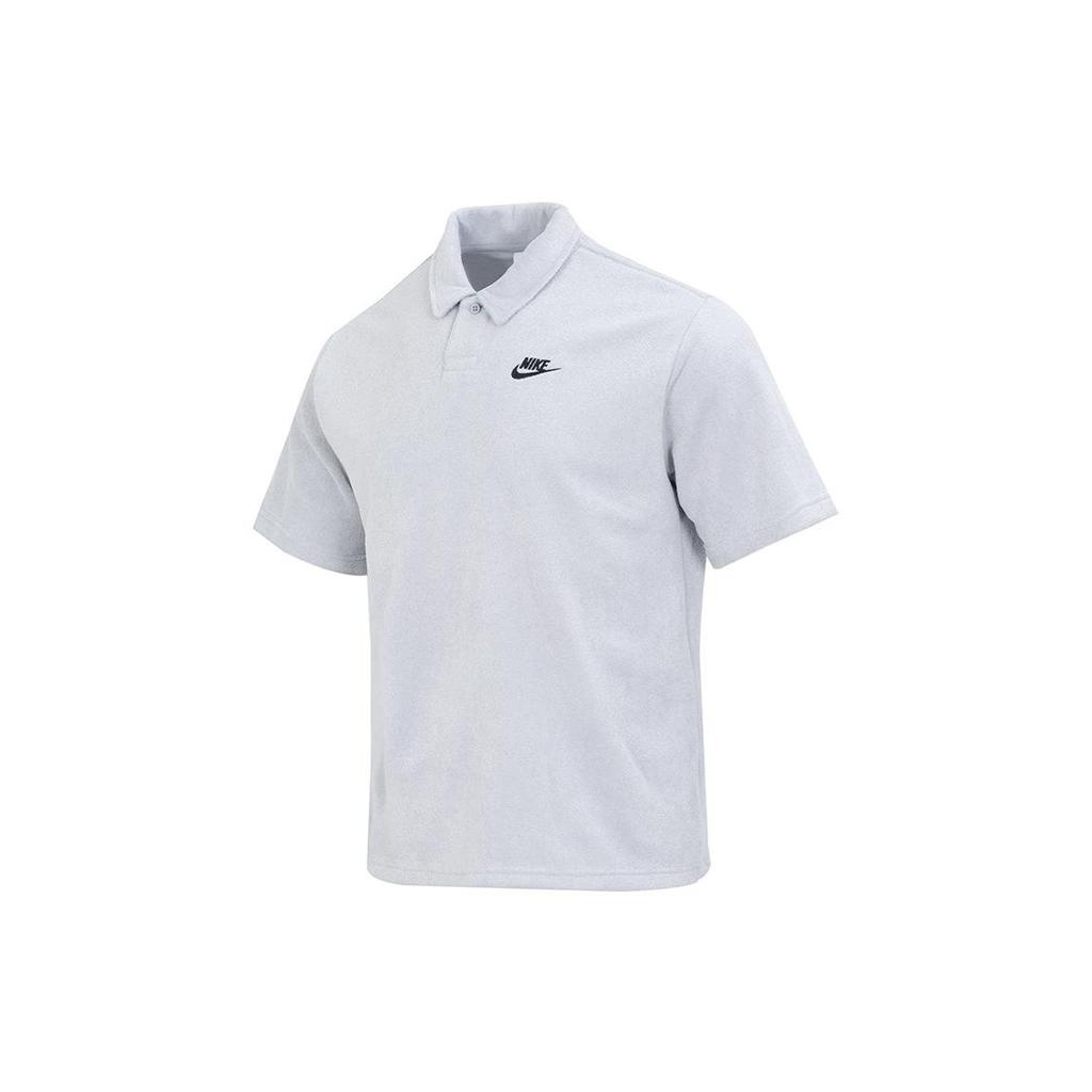 Nike Solid Color Casual Breathable Short Sleeve Polo Shirt Men Tops Grey DX0740-012