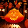 Halloween Pumpkin Lantern Spooky LED Light Up Pumpkin Figurine for Indoor Outdoor