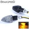 Mini Flashing Motorcycle Led Turn Signals Motorbike Front Rear Lights Amber Lamp Stop Signal Tail Indicators 12V