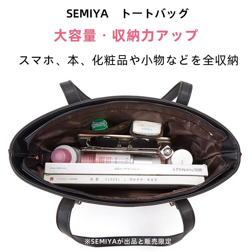 SEMIYA Tote Shoulder for Perfect for and Large Capacity Storage Bag, Bag, Handbag, Women, Commuting, School, Business,