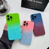 Luxury Wireless Charge Gradient Pattern Phone Case For iPhone 15 11 12 13 14 Pro Max Plus Soft Magnetic Silicone Cover