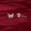Zoomers Earrings Ladies Silver Earrings Butterfly Earrings First Piercing Second Piercing Compatible with Metal Allergies Cute Popularity Anniversary