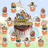 30pcs Capybara Party Decorations Includes a Banner, Cake Toppers, Balloons