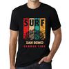 Men’s Vintage Tee Shirt Graphic T Shirt Surf Summer Time SAN REMO Deep Black