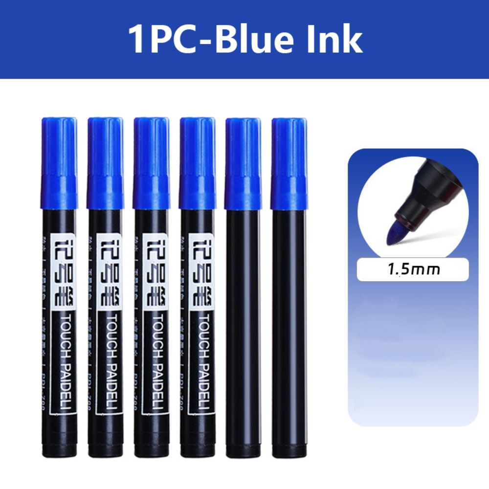 Red Blue Black Ink Waterproof Marker Pen 1.5mm Crude Nib Line Marking Pen Marker Pens  Student