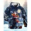 Santa Claus Men's Fashion 3D Print Hoodie Holiday Streetwear Christmas Hoodies Hooded Front Pocket Designer Hoodie Sweatshirt