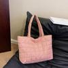 High Quality Winter Large Tote Fashion Feather Padded Handbag Women Underarm Bag Quilted Solid Color Designer Shoulder Bag