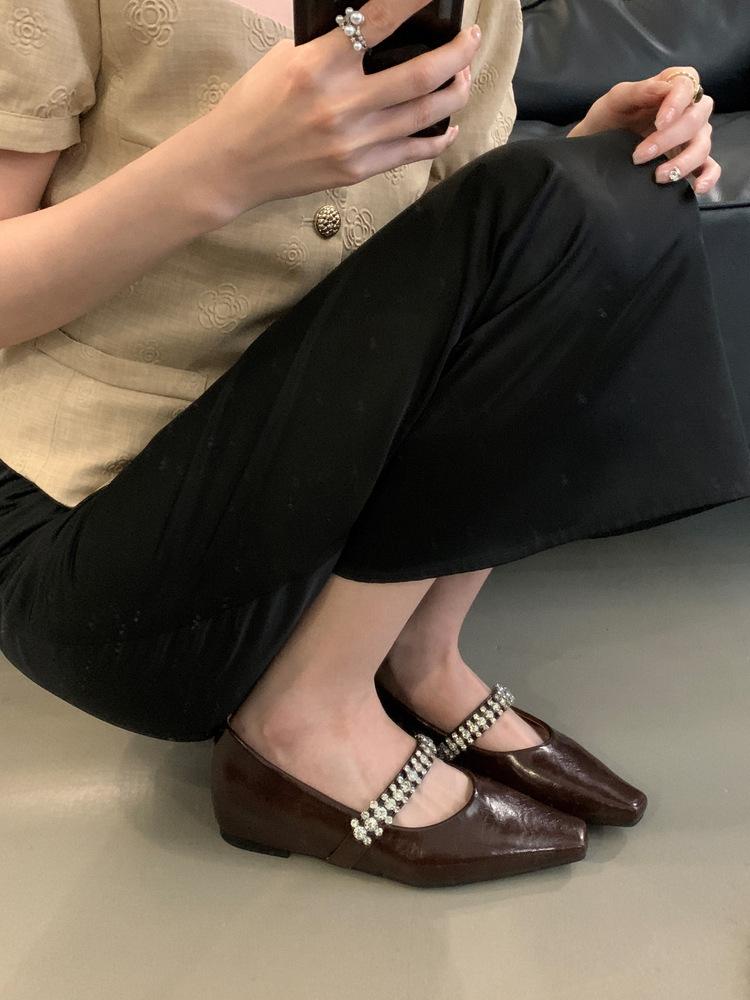 French Pointed Silver Mary Jane Single Shoes Women's Shoes 2025 New Spring and Autumn Evening Ladyshoes