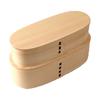 J-kitchens Magewappa Bento Box, Wooden, Slim, Two-Tier, Natural, 17.2cm X 7.5cm X 9.5cm, 700ml