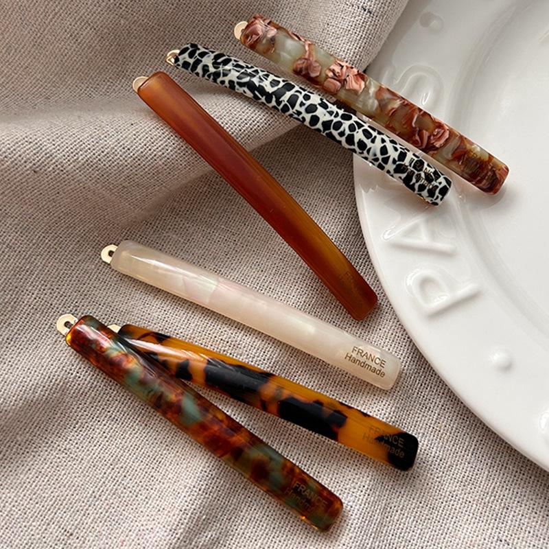 French Acetate Gradient Colorful Side Clamp Fashion Print Hair Clip Hairpins Barrettes For Girls Hair Accessories Headdress