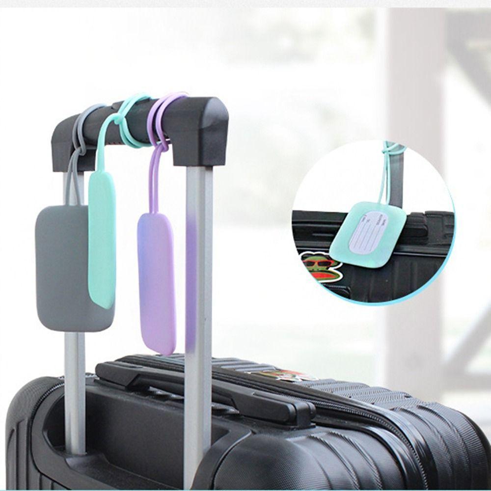 Silicone Luggage Tag Men Women Suitcase Name Baggage Tag Anti-lost Waterproof Airplane Labels Travel Accessories