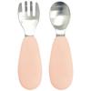 UBMom Infant Stainless Steel Silicone Handle Baby Food Spoon Fork Case Set, Songpyeon (Coral), 1 Set, Korean Popular Tableware