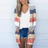 Women's Fashion Loose Casual Pocket Print Long Sleeve Cardigan Jacket Tops