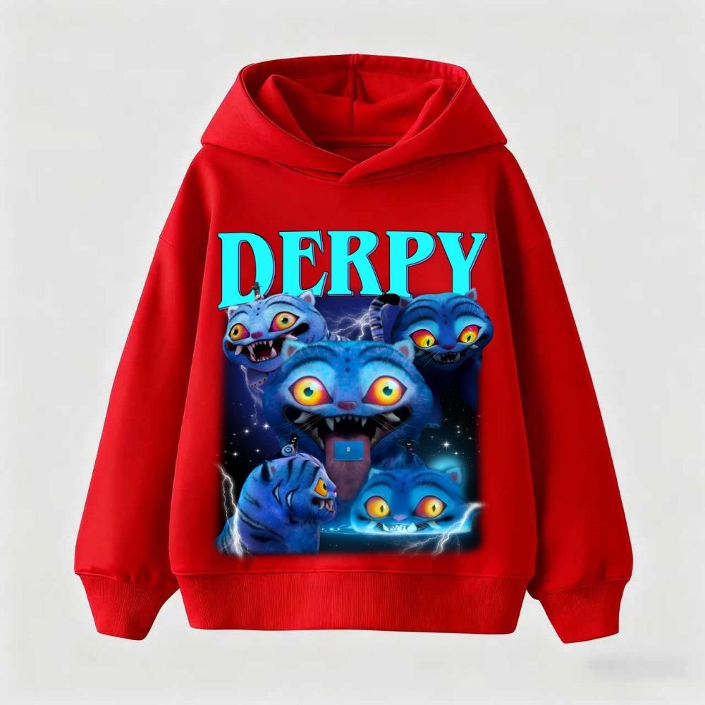 Children's Korean Wave Fashion Casual Tops KPop Demon Hunter Rumi Derpy Cartoon Girls Boy Hooded Sweatshirt War Kids Outfits Gif