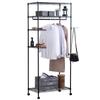 IRIS OHYAMA Metal Steel Wardrobe with Width 75 X Depth 45 X Height 182 Load Capacity 100 Rack, Rack, Rack, Black, Cm, Kg, CMWR-75183