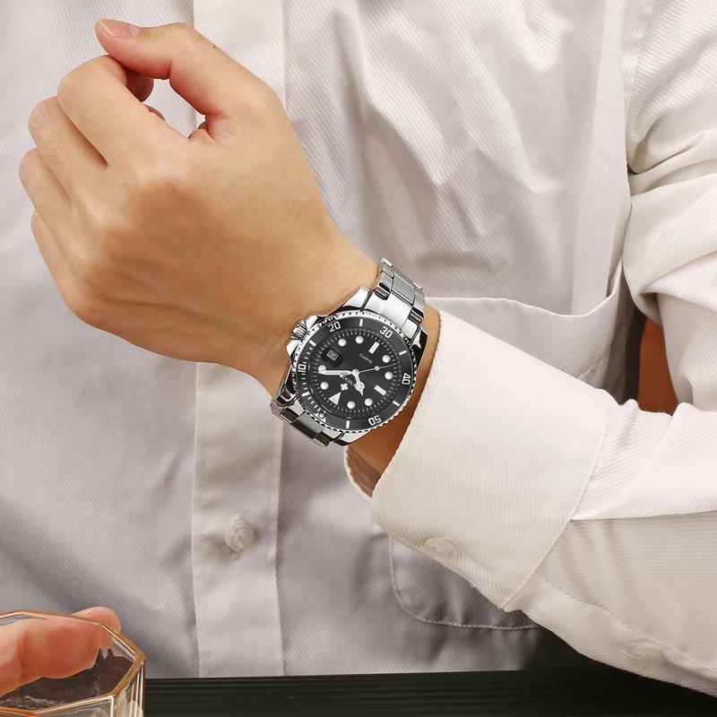 WWOOR Luxury Watches for Men Fashion Quartz Business Wristwatch Waterproof Green Water Ghost Watch Mens Watch