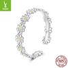 Fresh Little Daisy Open Ring Women'S Simple And Versatile S925 Sterling Silver Platinum Plated Flower Ring