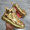 Fashion Hot Fashion Glitter Mens Golden Shoes Luxury Brand Sneakers Men Hip Hop Designer Skateboard Shoes Casual High Top Sneakers Male