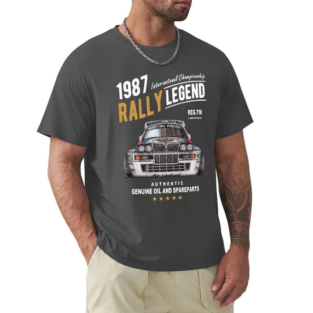 Rally Motif With 1987 Lancia Delta Integrale Hf Car Men 2019 Summer Brand Cotton Hip Hop Fitness Clothing Men T Shirt