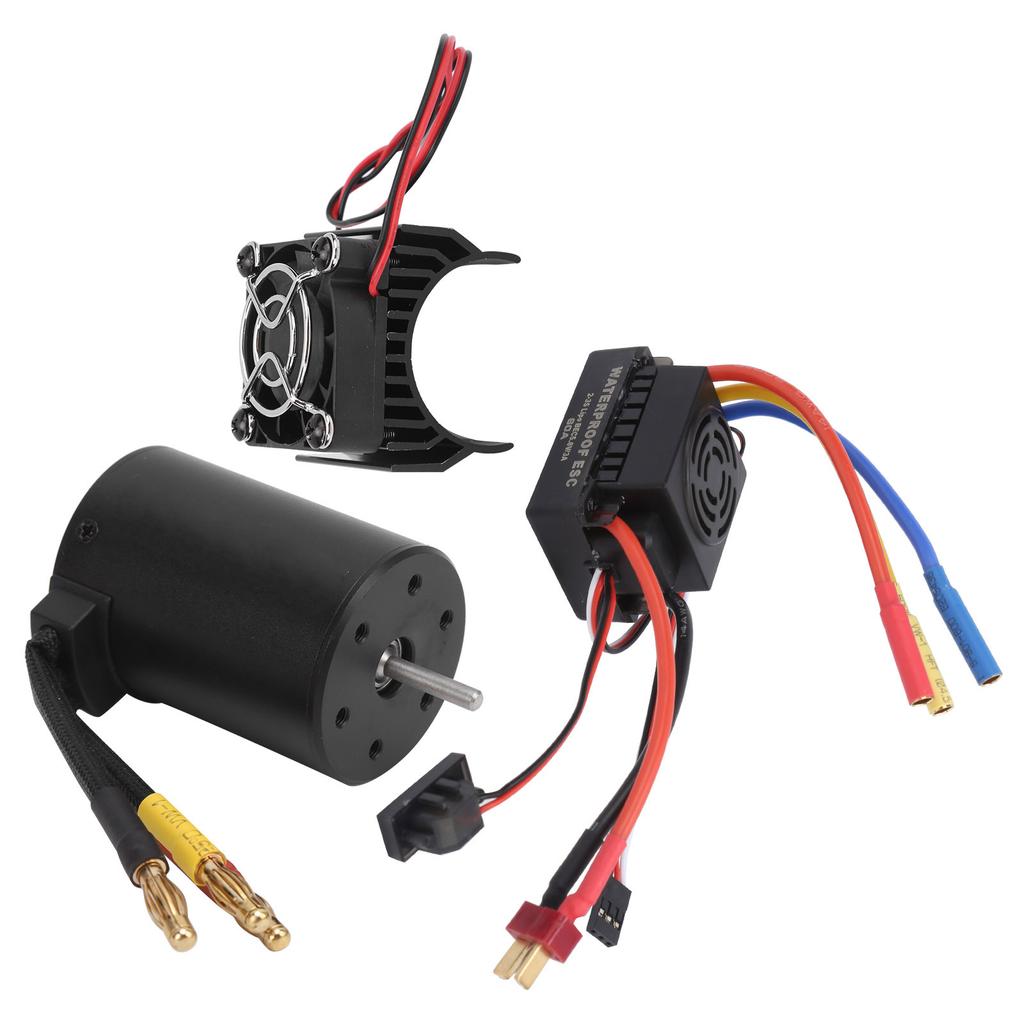 Waterproof 3650 3600KV Brushless Motor 60A Brushless ESC Heatsink Set for 18 110 RC Car