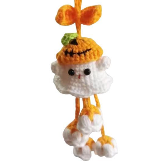 Halloween Crochet Kit Crochet Ghost Bag Charm DIY Kit Crochet Project Ghost Hanging Decoration Craft Set for Crochet Lovers