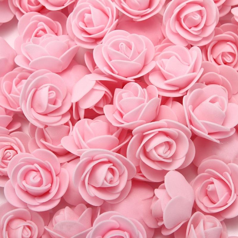 500 Pieces Teddy Bear of Roses 3.5cm Foam Wedding Decorative Christmas Decor for Home Diy Gifts Box Artificial Flowers KTY
