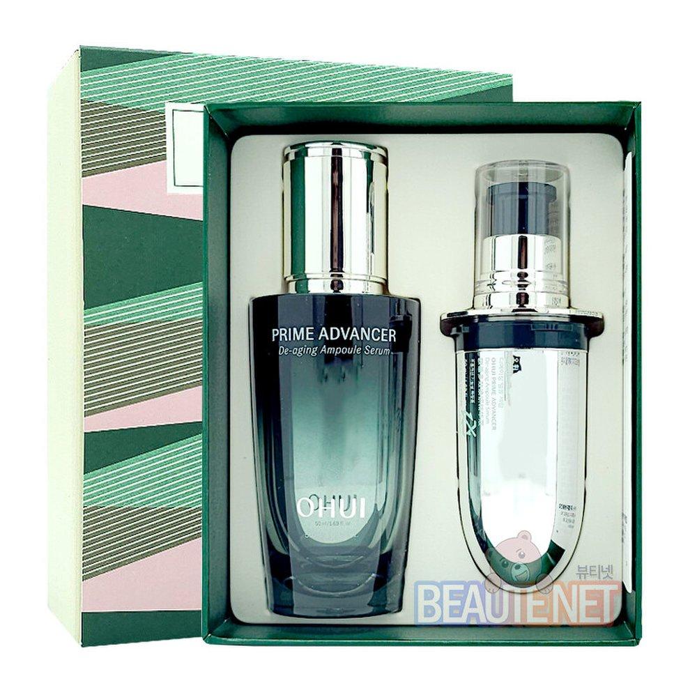 O HUI Prime Advancer De-Aging Ampoule Serum 50ml+50ml (Refill) Set