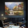 Europe Retro Landscape Christmas Snow Scene Canvas Painting Prints Paris London Posters Print for Living Room Home Decor No Frame